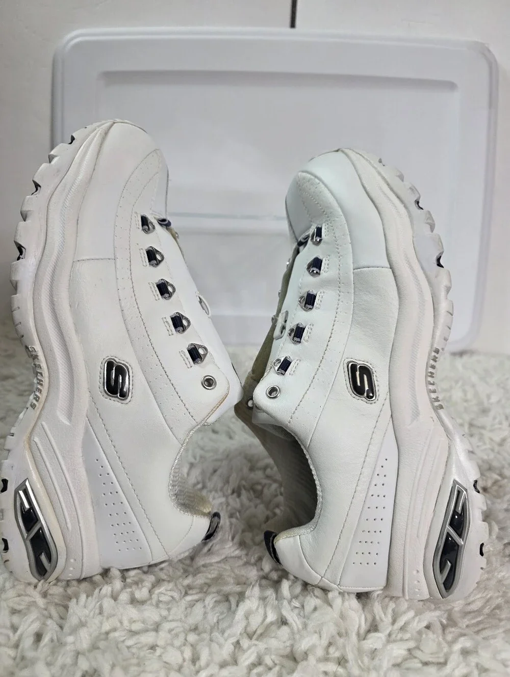 Skechers S Sport Off White Platform Chunky Sneaker, Size:10